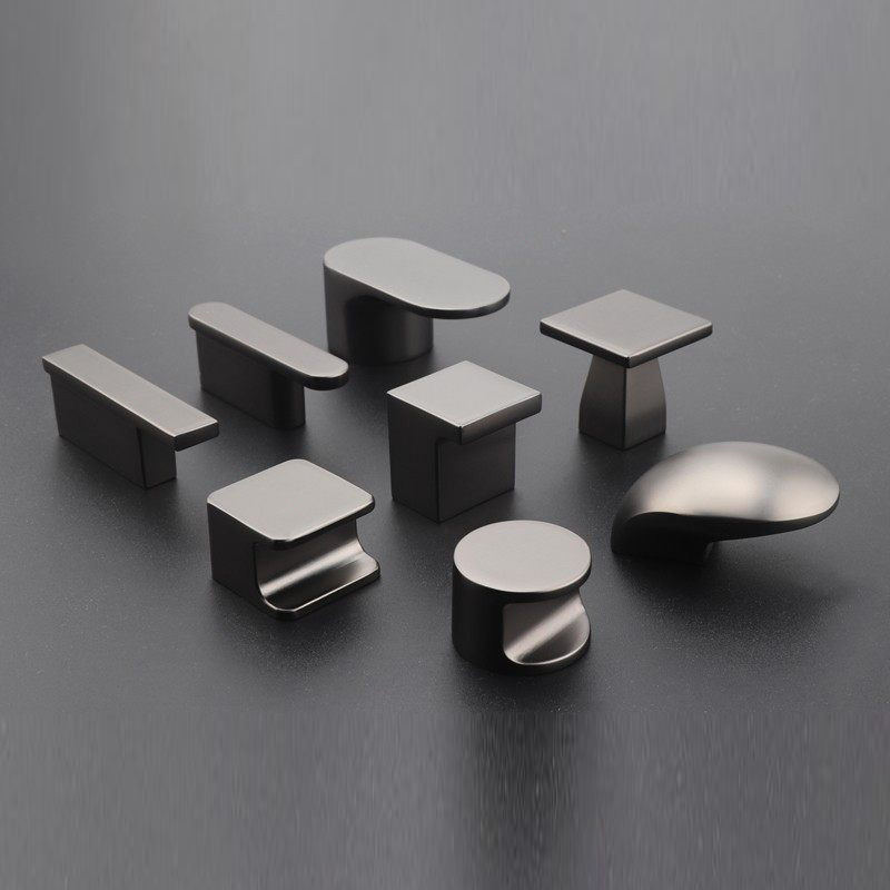 Furniture Hardware High End - 1PCS Black Nickel Matte Gray Wardrobe