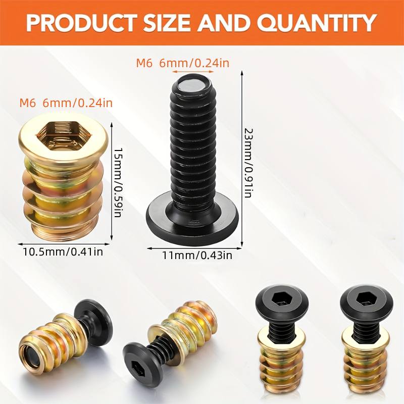 Furniture Hardware Bolts - 10PCS Nut Threaded Inserts Combination Tool