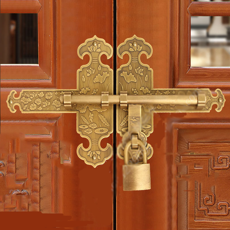 Furniture Hardware Fittings - Chinese Vintage Solid Brass Door Bolt