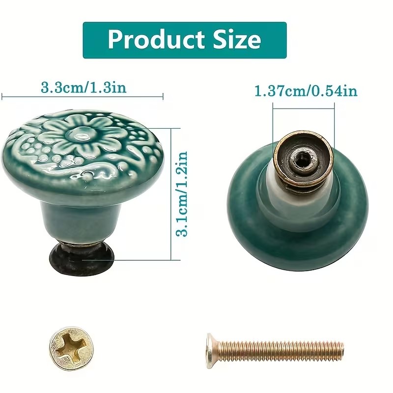 12pcs Ceramic Cabinet Knobs, F - огляд і ціна Furniture Hardware Bolts
