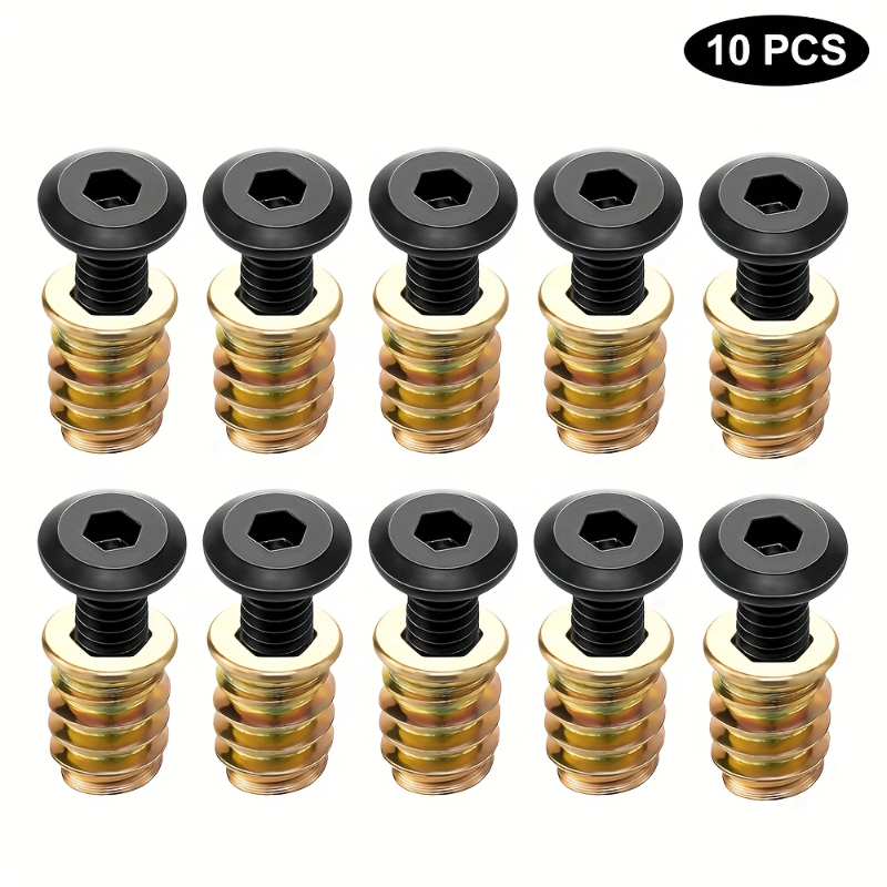 10PCS Nut Threaded Inserts Com - огляд і ціна Furniture Hardware Bolts
